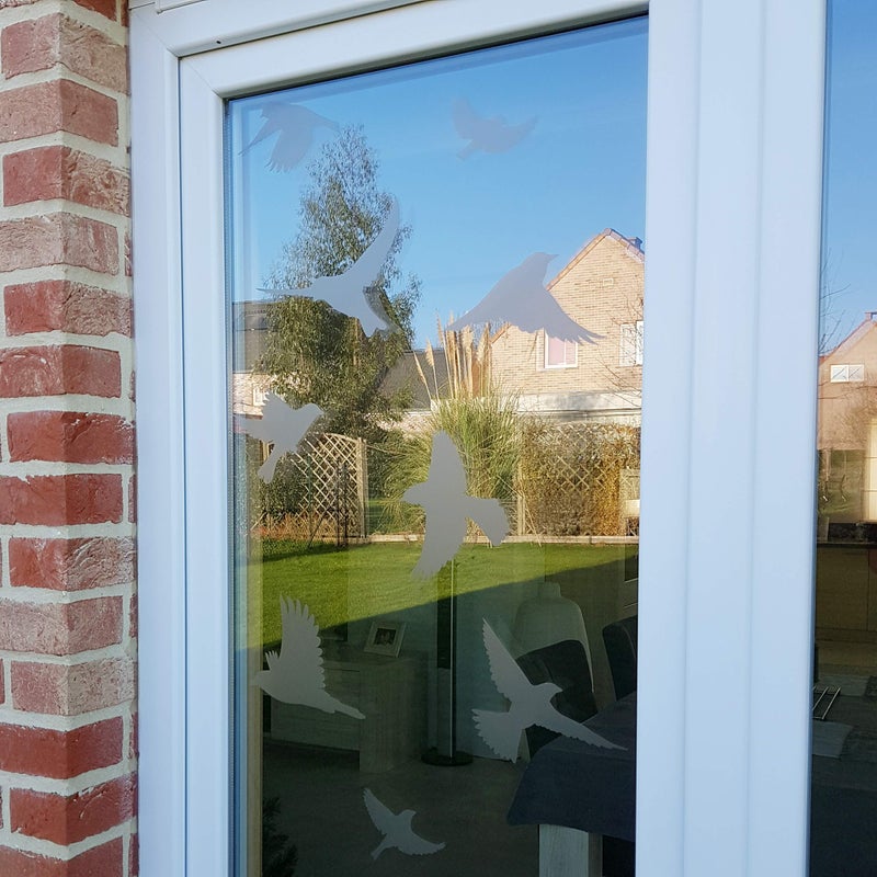 imaggge.com Anti-Collision Stickers to Prevent Bird Strikes on Window Glass - Set of 20 Silhouettes - Color: Translucent/Dusted - Window Clings Decals - Birds Prevention Deflectors Reflectors - Image 5